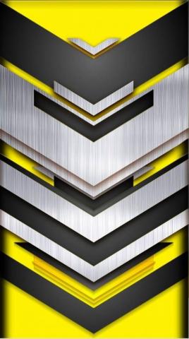 Chrome Grey And Yellow Chevron Wallpaper Phone Design