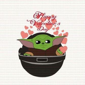 Baby Yoda Valentine Clipart