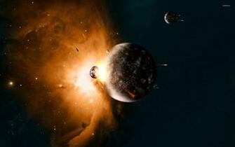 Planets Collide Wallpaper Space