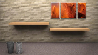 A Wall With Shelf And Vase Wallpaper