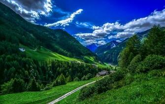 Wallpaper Greens Forest The Sky Clouds Trees Mountains