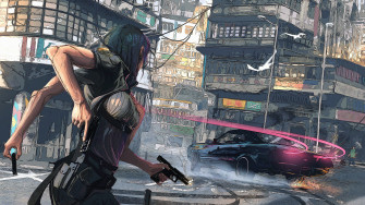 Cyberpunk Girl Guns Car Sci Fi 4k Wallpaper