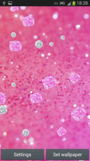 Pink Diamonds Live Wallpaper Screenshot
