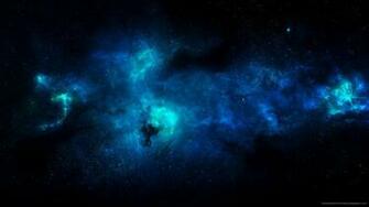 Wallpaperuniversity Bright Neon Blue Gasses Floating In Space