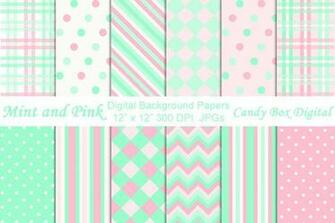 Creativemarket Mint And Pink Green Wallpaper