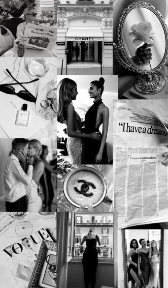 Black Collage Wallpaper Luxury Life Aesthetic White