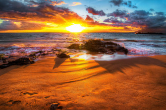 HD Sunset Beaches Background Wallpaper
