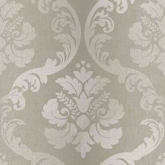 Grey Vir98222 Tulip Damask Wallpaper Traditional