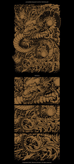 Japanese Dragon Tattoo Vector Art Wallpaper