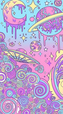 Paisley Fabric Lilac Floral Background Pastel Galaxy Cute