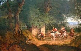 Wallpaper Trees Landscape People Picture Genre The Pilgrims