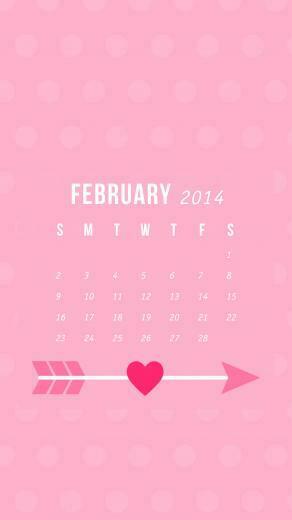iPhone Hearts With Calendar Home Screen Wallpaper