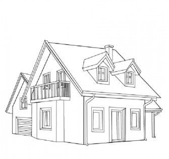 A House Drawing With Balcony And Roof Wallpaper