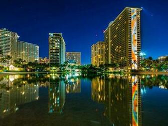 Photos Cities Usa Waikiki Night River Hawaii Building