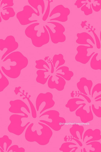 Aesthetic Trendy Simple Pink Hibiscus Print Background Wallpaper