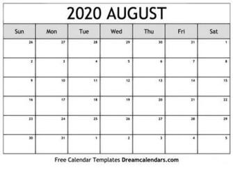 August Printable Calendar Dream Calendars