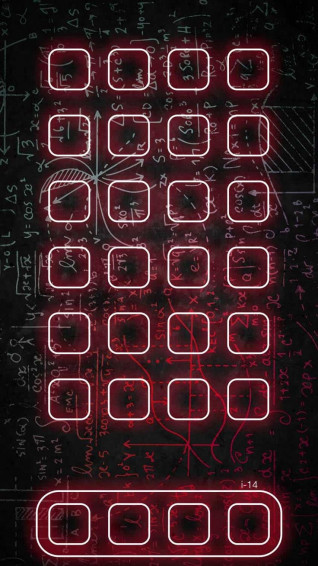 iPhone Pro Maths Neon App Icons Dock Wallpaper