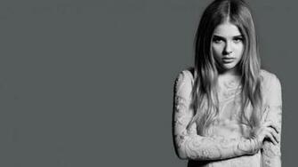 Chloe Moretz Black White Desktop HD Wallpaper Wide