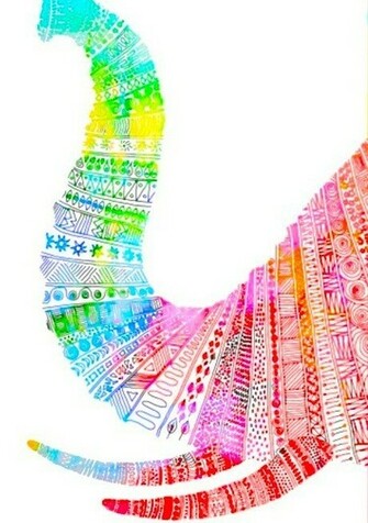 Bohemian Elephant And Rainbow