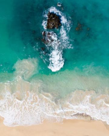 Ocean Top Beach Sand Rock Wallpaper For