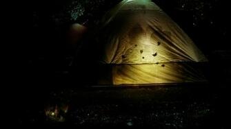 Tents Camping Moths Gnomes Children Tent Lantern Wallpaper
