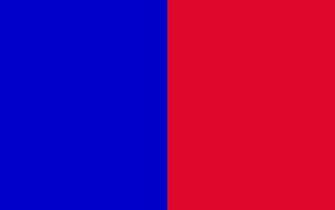 Medium Blue And Candy Apple Red Two Color Background