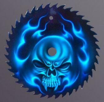 Blue Fire Skull Wallpaper