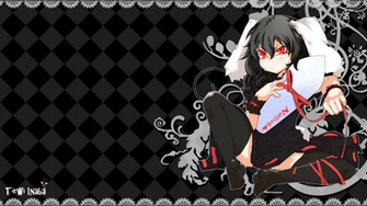 Brunettes Touhou Wallpaper Dress Ribbons