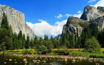Wallpaper Yosemite National Park Lake Rocks Mountains Autumn