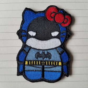 Superman Batman Logo Hello Kitty Hook Loop Patch Embroidered