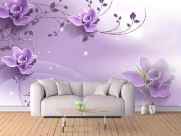 Amazon Murwall Floral Wallpaper 3d Purple Flower Wall Mural