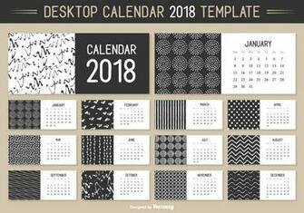 Monthly Desktop Calendar Vector Template