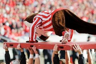 Bucky Badger Football During A