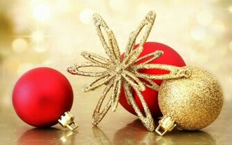 Golden Christmas Ornaments Wallpaper