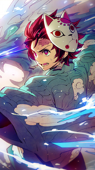 Tanjiro Kamado Mask Kimetsu No Yaiba 4k HD Phone Wallpaper