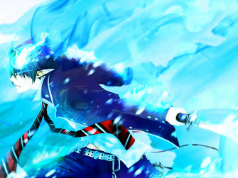 Boy Anime Blue Background Wallpaper