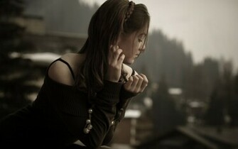 Brunette Sepia Wallpaper Stock Photos