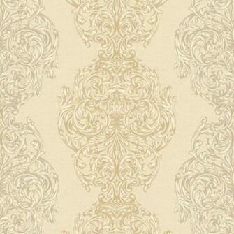Taupe Ornate Damask Stripe Wallpaper Wall Sticker Outlet