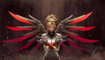 Overwatch 4k Mercy Red Wings Ghs8gaxrvshqgm7z Wallpaper