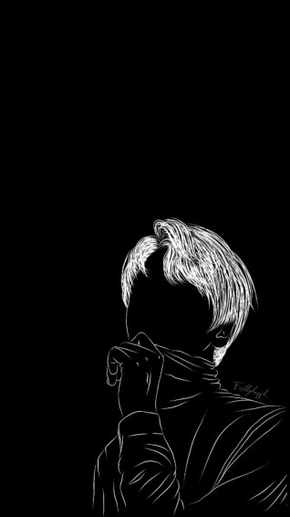 Haechan Black And White Art Drawing Wallpaper iPhone Dark