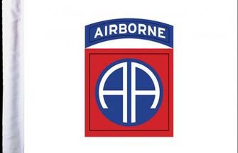 U S Army 82nd Airborne Motorcycle Flag White Background