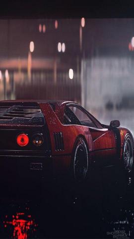 Ferrari F40 Classic Car Art Wallpaper
