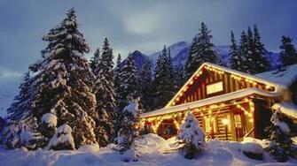 Winter Cabin Wallpaper