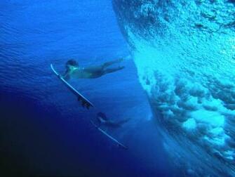 Surfer Girls Wallpaper Stock Photos