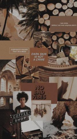 Color Brown Aesthetic Collage Lockscreen Marlonchagas iPhone