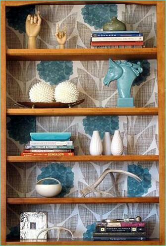 Weekend Project Diy Wallpapered Bookshelf Pepper Design