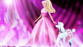 Pink Barbie And Dog Wallpaper HD