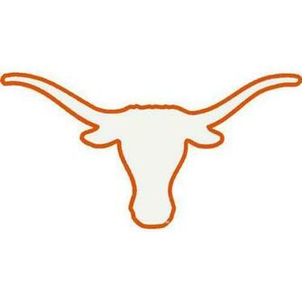 Texas Longhorns Transfer Decal Logo White With Orange