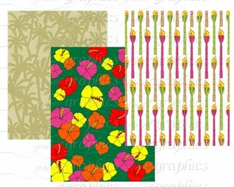 Hawaiian Luau Background Clip Art Digital