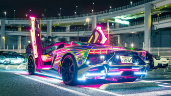 Neon Lights Lamborghini Wallpaper Phone 4k
